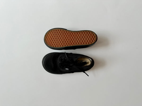 Vans Black Tie Up Shoes • 8 toddler