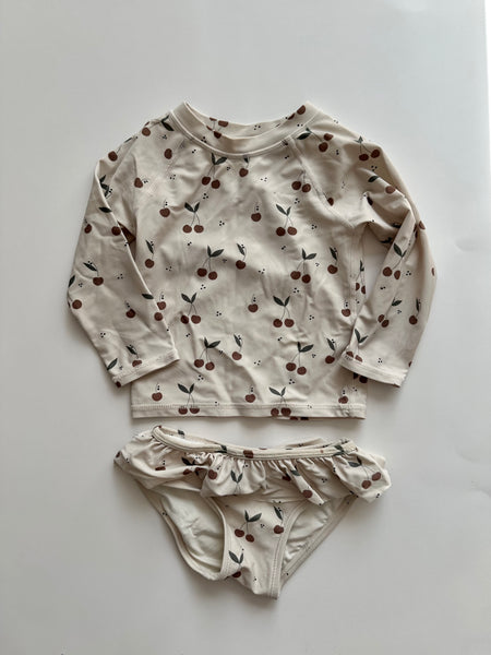 Rylee and Cru Cherry Ruffle Bottom Rashguard set • 18-24 months
