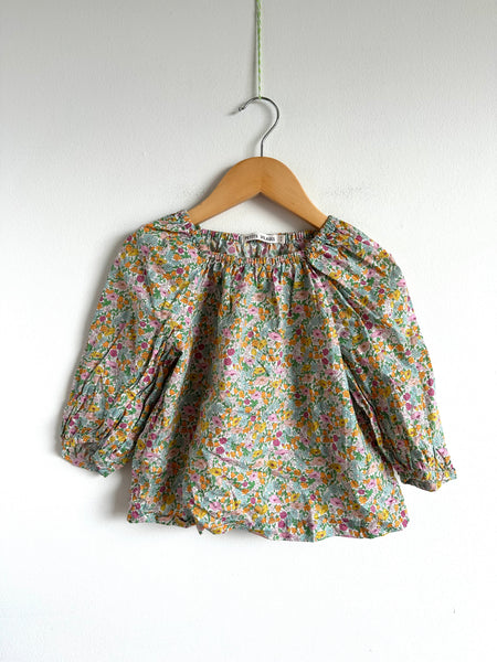 Petits Vilains Green and Multicoloured Floral Blouse • 4-5 years