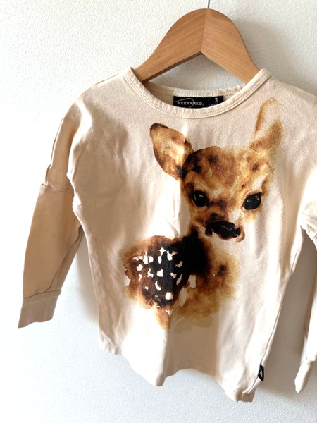 Rock Your Kid Fawn Long Sleeve • 3 years