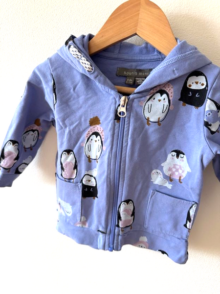 Souris Mini Penguin Zip Up • 6-9 months