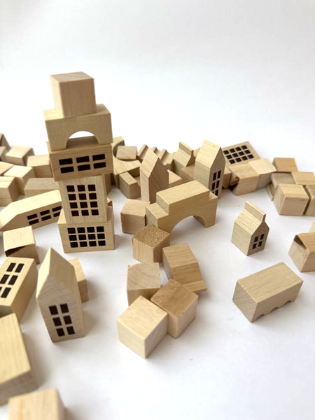 Wooden Block City 70 Piece Play Set