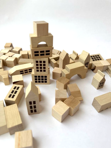 Wooden Block City 70 Piece Play Set