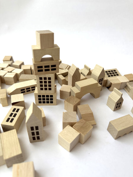 Wooden Block City 70 Piece Play Set