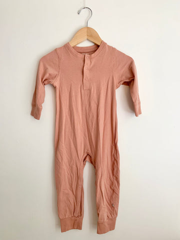 Bebe Organics Long Sleeve Pink Romper • 9-18 months