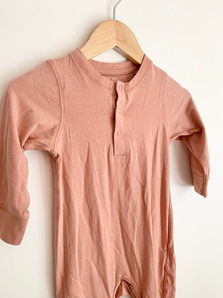 Bebe Organics Long Sleeve Pink Romper • 9-18 months