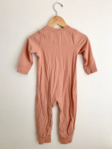 Bebe Organics Long Sleeve Pink Romper • 9-18 months