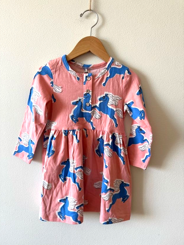 NEW Mini Rodini Pink Horse Dress • 18m - 3 years (92/98cm)