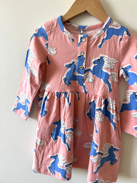 NEW Mini Rodini Pink Horse Dress • 18m - 3 years (92/98cm)