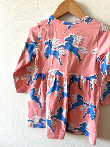 NEW Mini Rodini Pink Horse Dress • 18m - 3 years (92/98cm)