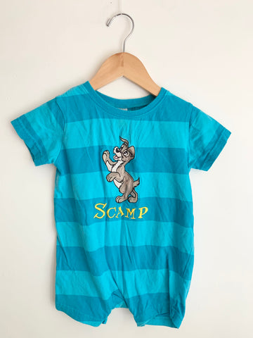 Disney Lady and The Tramp Short Sleeve Romper • 1-2 years