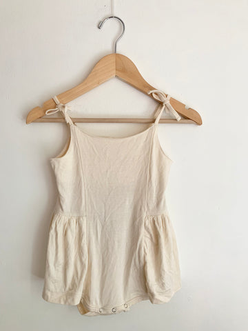 NEW Kate Quinn Cream Tie Sleeve Ballet Romper • 18-24 months