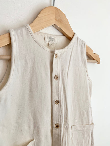 The Simple Folk Cream Button Up Tank Romper • 18-24 months