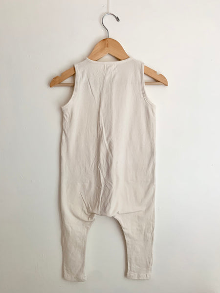 The Simple Folk Cream Button Up Tank Romper • 18-24 months