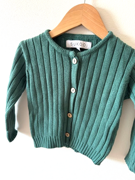 Sukoo Green Knit Cardigan • 1 year