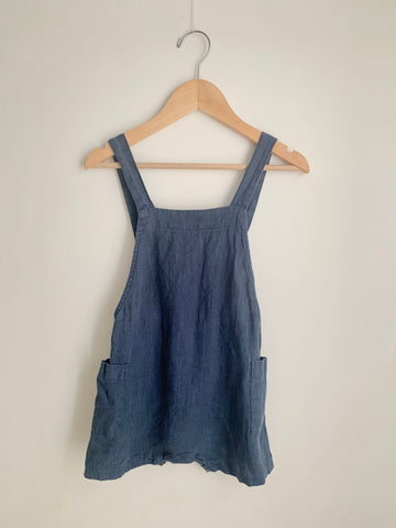 Petits Vilains Navy Blue Linen Overalls  • 2-3 years