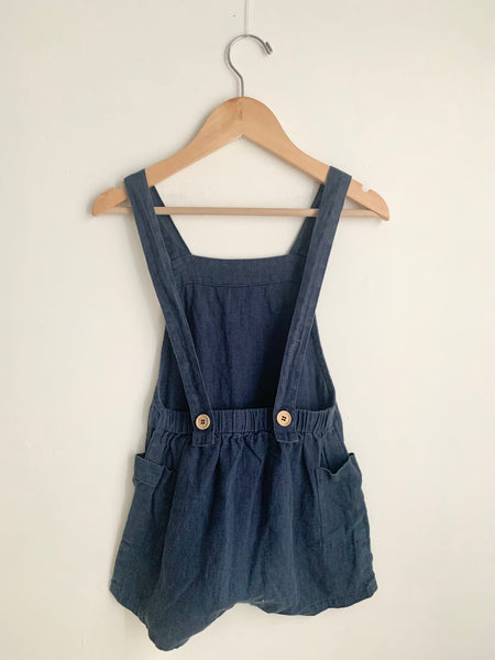 Petits Vilains Navy Blue Linen Overalls  • 2-3 years