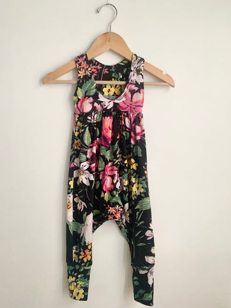 Bella's Babes Black Floral Romper  • 1-2 years