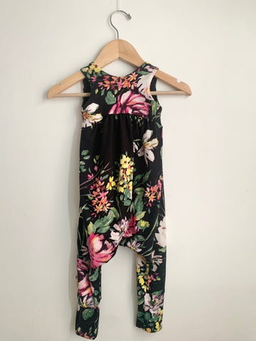 Bella's Babes Black Floral Romper  • 1-2 years