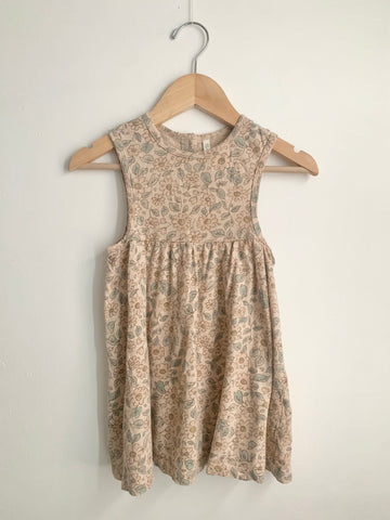 Rylee and Cru Beige and Pink Floral Tank Dress • 2-3 years