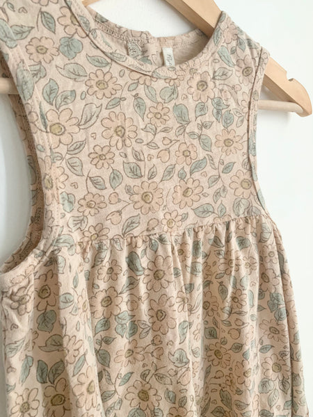 Rylee and Cru Beige and Pink Floral Tank Dress • 2-3 years