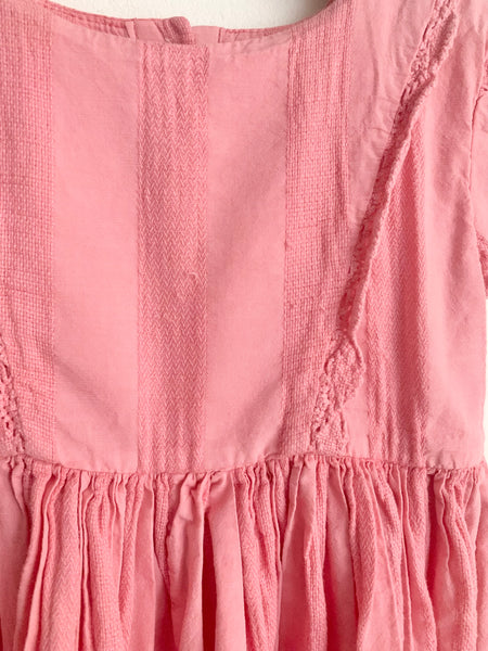 Morley Pink Cap Sleeve Textured Detail Dress • 2-3 years
