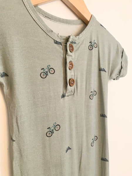 Belanj Sage Green Bicycle Short Sleeve Romper • 12-18 months