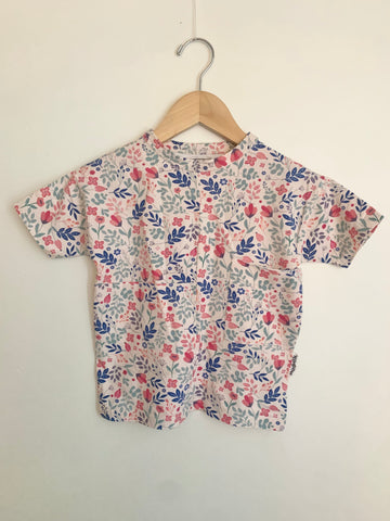 NEW Nudnik Blue and Pink Floral T-Shirt • 2-4 years
