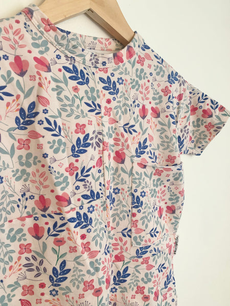 NEW Nudnik Blue and Pink Floral T-Shirt • 2-4 years