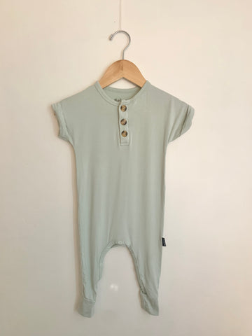 Belanj Green/Blue Cap Sleeve Romper • 6-12 months