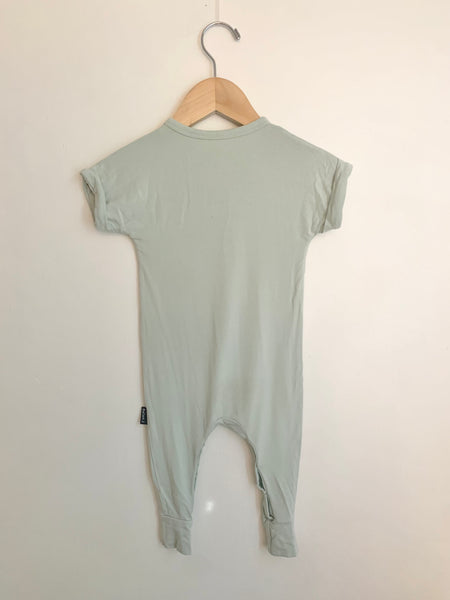 Belanj Green/Blue Cap Sleeve Romper • 6-12 months
