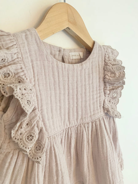 Jamie Kay Ruffle Pink Cotton Gauze Top • 1-2 years