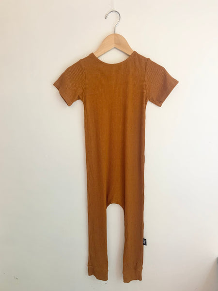 Jones Baby Rusty Orange Short Sleeve Romper • 3-4 years