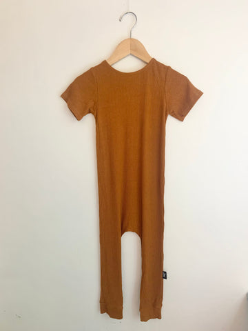 Jones Baby Rusty Orange Short Sleeve Romper • 3-4 years