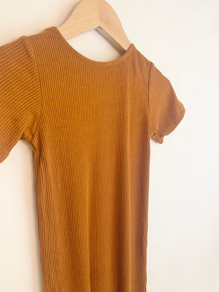 Jones Baby Rusty Orange Short Sleeve Romper • 3-4 years