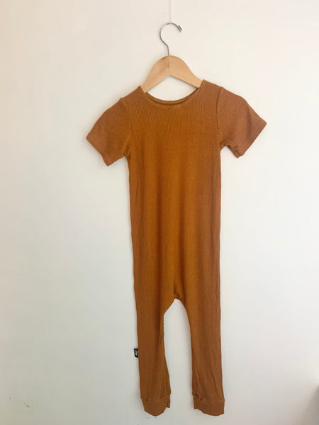 Jones Baby Rusty Orange Short Sleeve Romper • 3-4 years