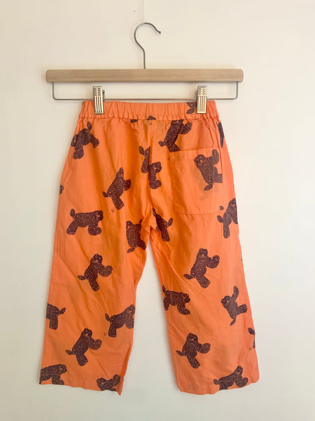 NEW Bobo Choses Orange Big Cat Pants • 4-6 years
