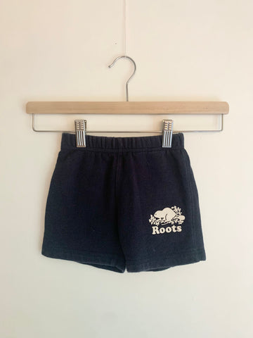 Roots Navy Blue Sweat Shorts • 2-3 years