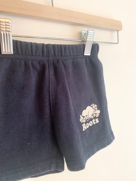 Roots Navy Blue Sweat Shorts • 2-3 years