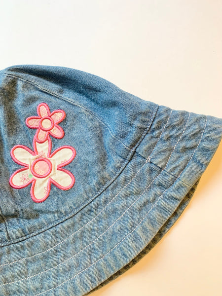 Vintage Disney Flower Embroidery Bucket Hat • 6-12 months