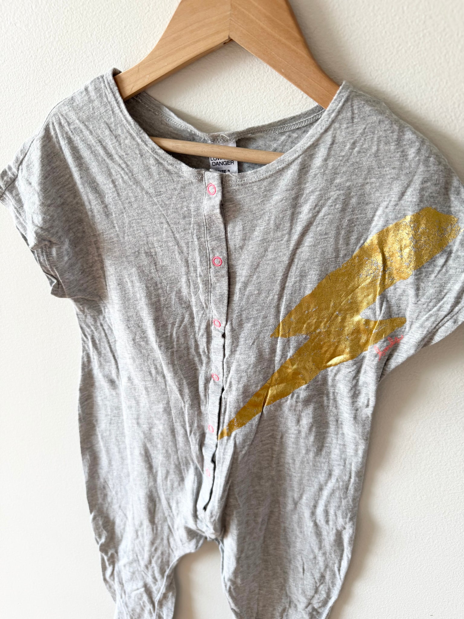 Bonds Metallic Lightning Bolt Tank Romper • 3 years