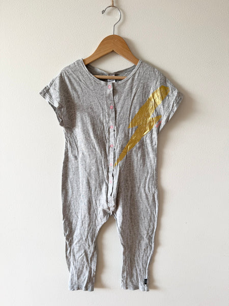 Bonds Metallic Lightning Bolt Tank Romper • 3 years