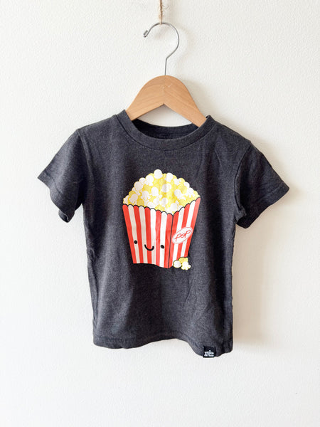 Whistle and Flute Popcorn Dark Grey T-Shirt • 3-4 years
