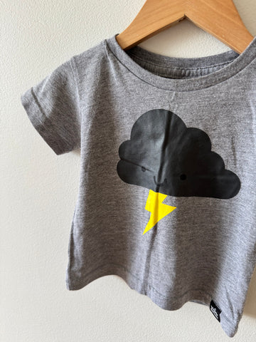 NEW Whistle and Flute Lightning Cloud Grey T-Shirt • 1-2 years