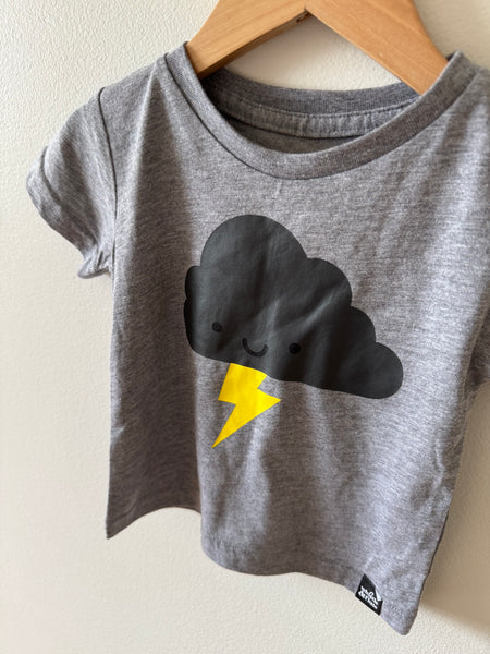 NEW Whistle and Flute Lightning Cloud Grey T-Shirt • 1-2 years