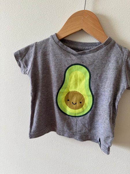 Whistle and Flute Avocado Grey T-Shirt • 6-12 months