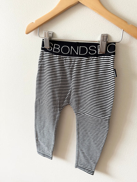 NEW Bonds Black and White Striped Leggings • 1-2 years