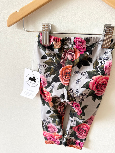 NEW Little and Lively Watercolour Floral Leggings • 3-6 months