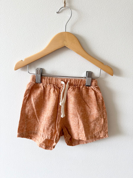 Haven Orange Cotton Shorts • 1-2 years