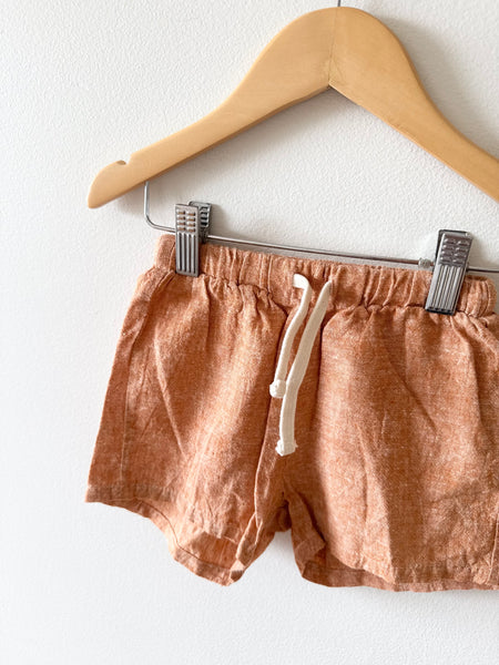 Haven Orange Cotton Shorts • 1-2 years